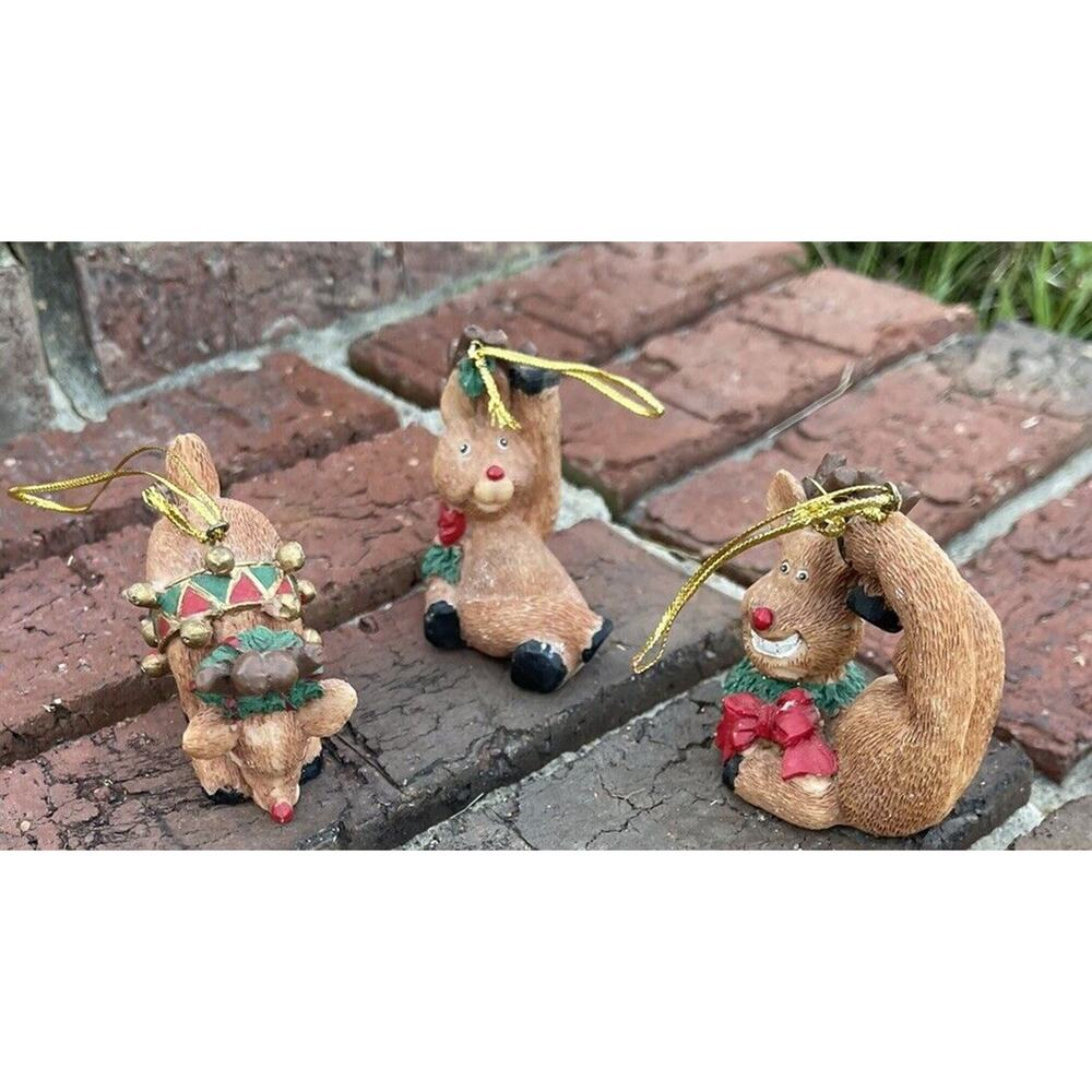 3ct Rudolph Red Nosed Reindeer Games Christmas Tree Ornaments Y2K